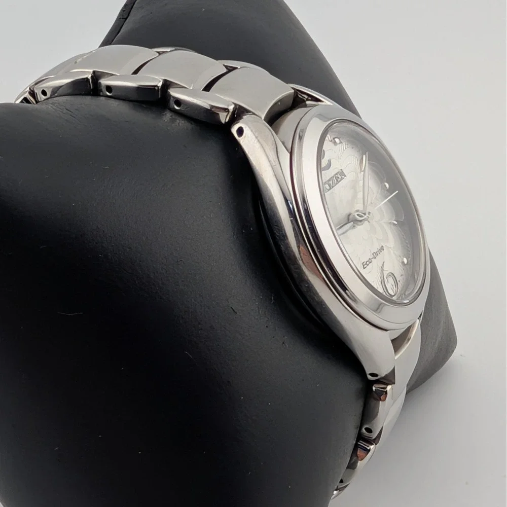 Citizen Eco-Drive Silhouette J730-S099552 Sapphire Crystal Floral Dial Watch WR - Picture 4 of 10
